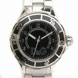 ディーアンドジー(D&G)のドルガバ ドルチェ&ガッバーナ D&G  腕時計 クォーツ 文字盤黒 シルバー色(腕時計(アナログ))