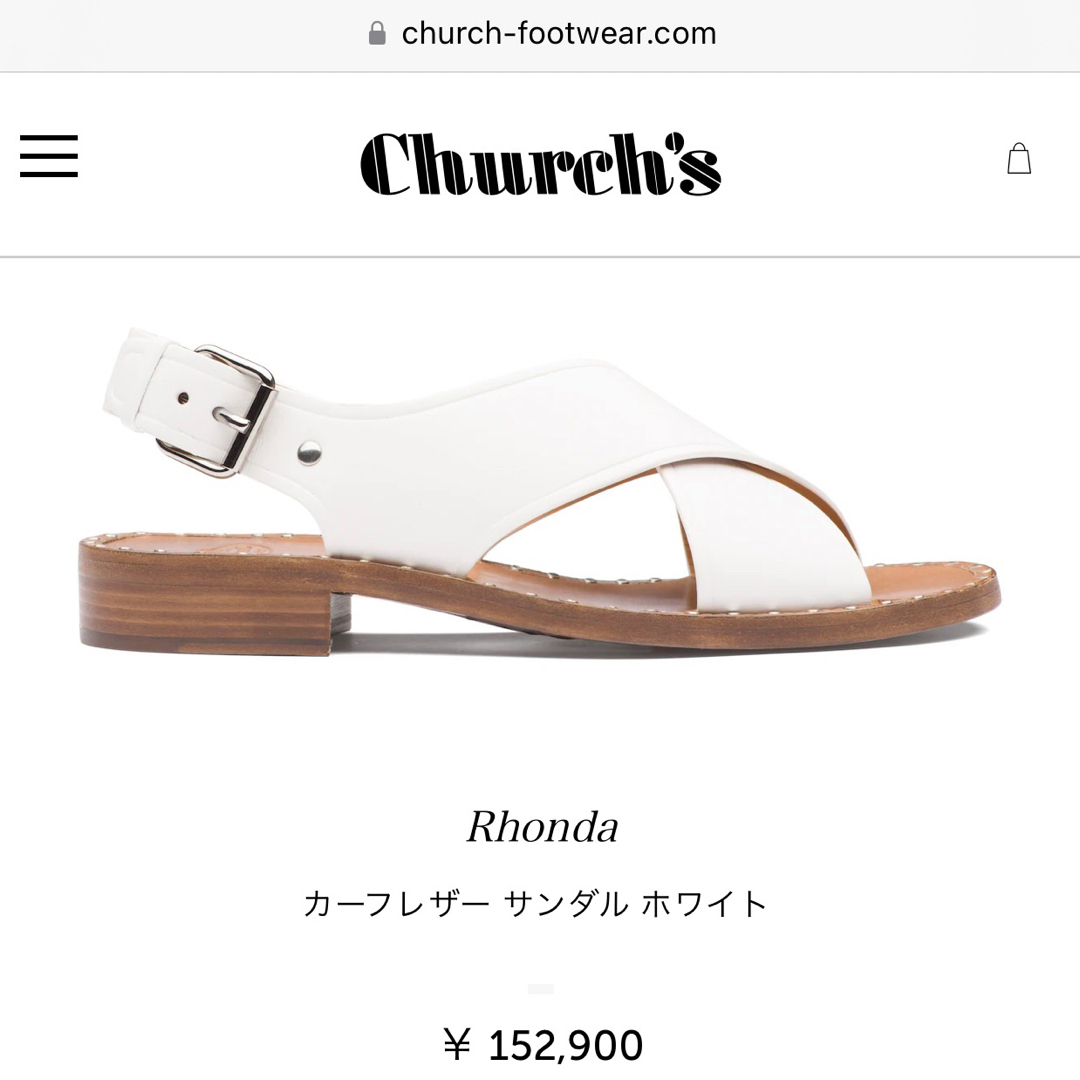 Church's】〔美品〕チャーチ RHONDA ロンダ レザー サンダル37 Church's】〔美品〕チャーチ RHONDA ロンダ レザー サンダル37