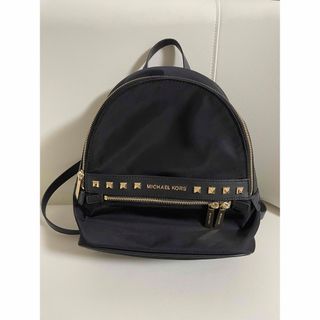 マイケルコース(Michael Kors)の新品未使用 マイケルコース リュック スタッズ ナイロン 本革 軽量 ブラック(リュック/バックパック)