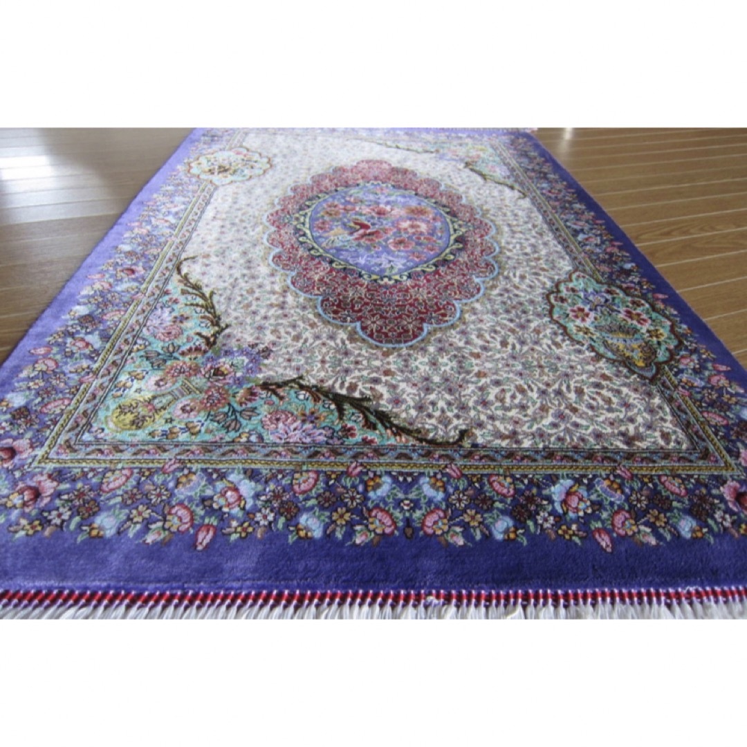 イラン直輸入☆シルク100%◇クム産ペルシャ絨毯 カーペット イラン直輸入☆シルク100%◇クム産ペルシャ絨毯 カーペット