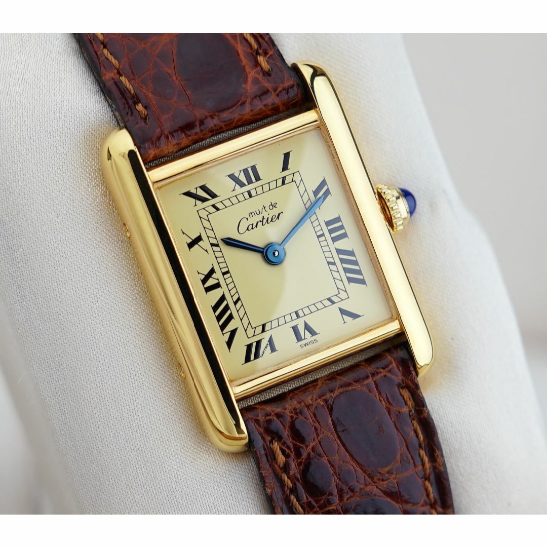 美品 カルティエ マスト タンク アイボリー ローマン SM Cartier