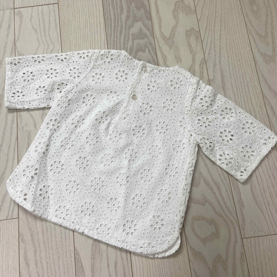 petit main(プティマイン)のプティマイン　レースシャツ　100 キッズ/ベビー/マタニティのキッズ服女の子用(90cm~)(Tシャツ/カットソー)の商品写真