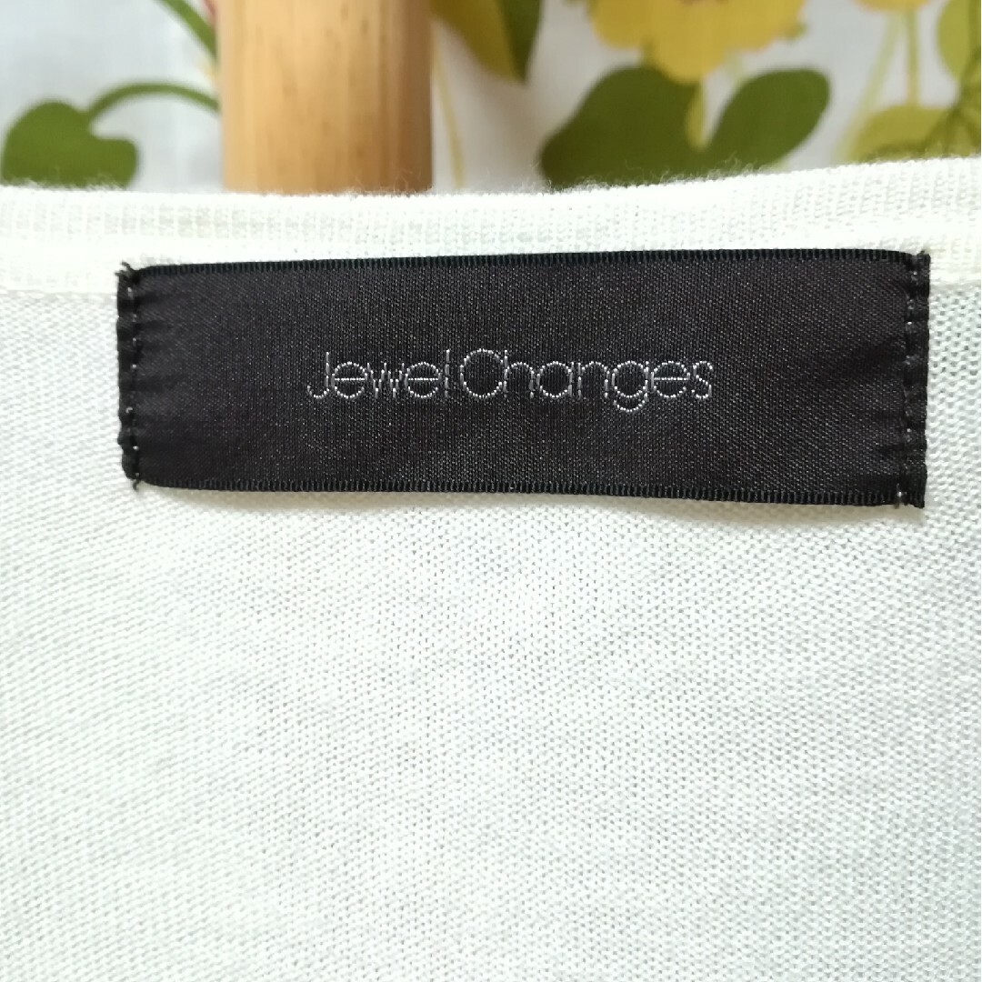 Jewel Changes(ジュエルチェンジズ)の✨Jewel Changes（ジュエルチェンジズ）薄黄色の薄手のカーディガンM レディースのトップス(カーディガン)の商品写真