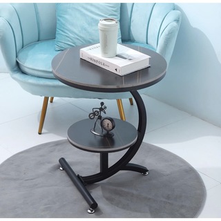 サイドテーブルナイトテーブル　コーヒーテーブル大理石の縞模様50cm モダン北欧(家具)
