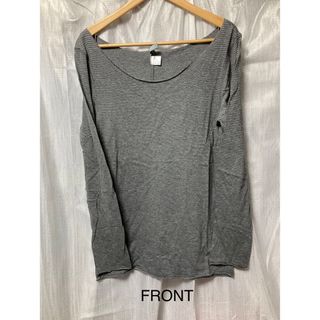 エイチアンドエム(H&M)のH&Mボーダー長袖カットソー  コットン　XS(Tシャツ/カットソー(七分/長袖))