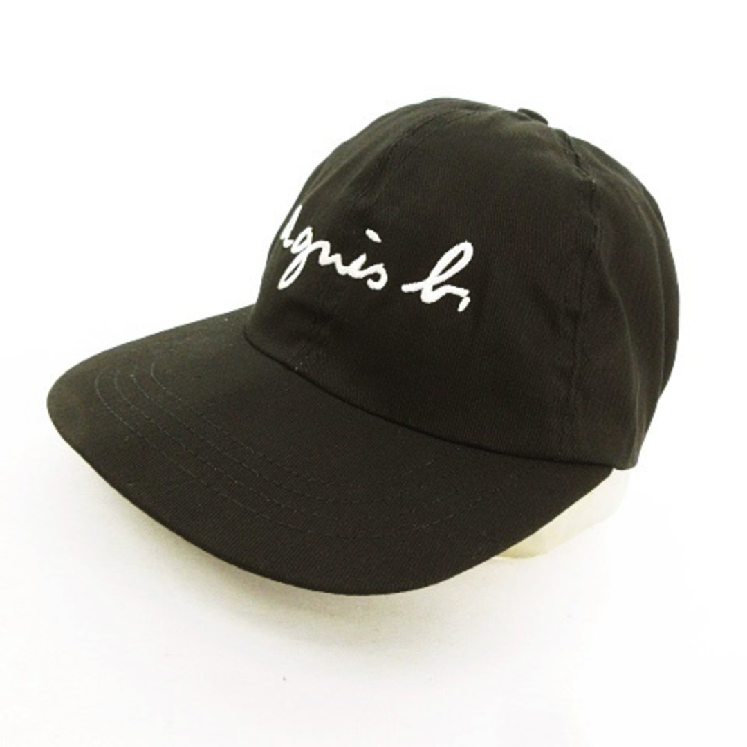 数量限定価格!! アニエスベー agnes b. キャップ 帽子 ブラック 黒 正面ロゴ アニエスベー agnes b. キャップ 帽子 ブラック 黒 正面ロゴ