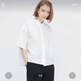 ユニクロ(UNIQLO)の値下げ　ユニクロ　コットンシャツ　5分袖(シャツ/ブラウス(半袖/袖なし))