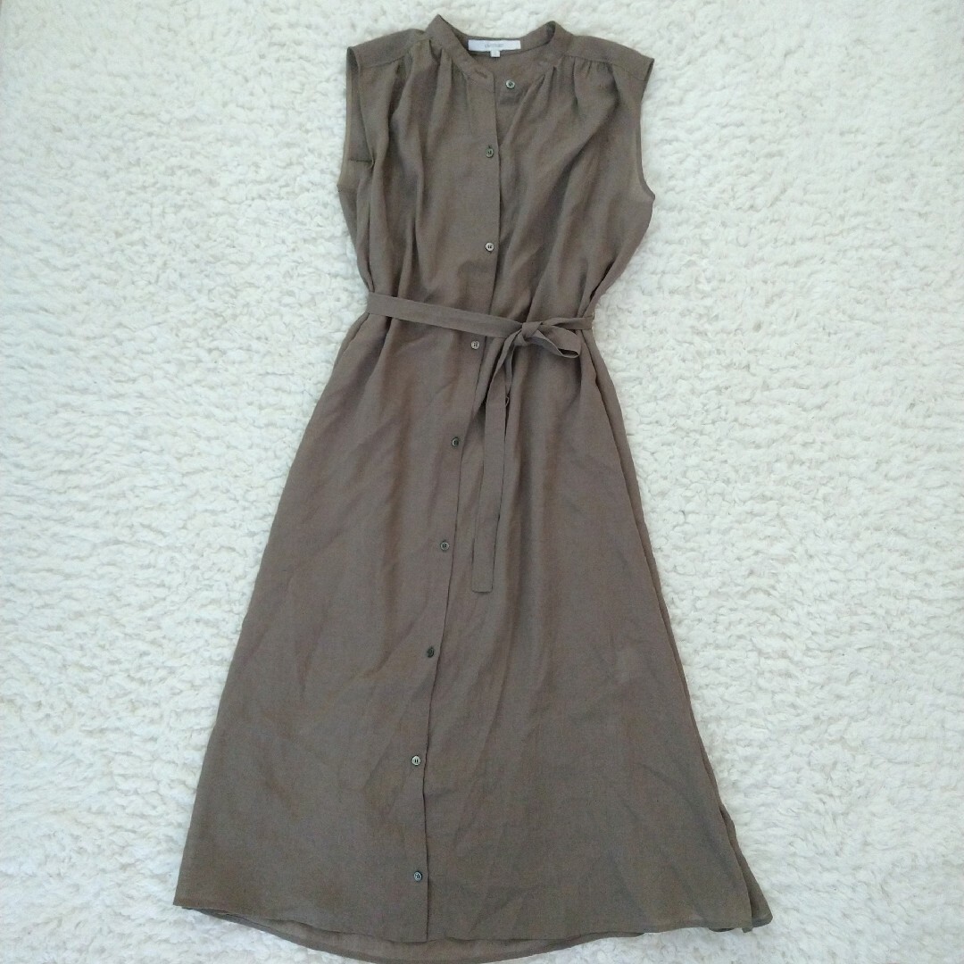 美品 UNTITLED 洗える】トリアセワッシャークロスワンピース カーキ M