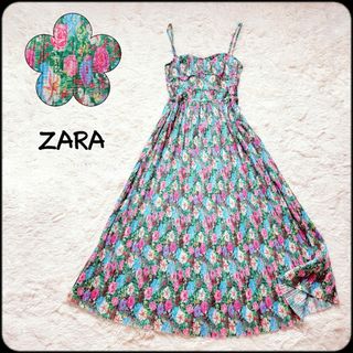 ザラ(ZARA)のZARA/ザラ●新品未使用タグ付き/美品♪総柄ロング丈キャミドレスワンピース(ロングワンピース/マキシワンピース)