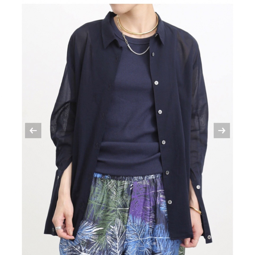 L'Appartement DEUXIEME CLASSE(アパルトモンドゥーズィエムクラス)のGOOD GRIEF!/グッドグリーフ】 SHEER COTTON SHIRT レディースのトップス(シャツ/ブラウス(長袖/七分))の商品写真