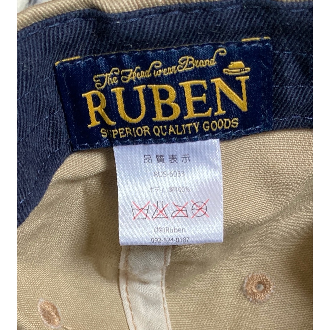 Ruben(ルーベン)のベージュカラーキャップ【RUBEN(ルーベン)】程度良好スナップバック帽子CAP レディースの帽子(キャップ)の商品写真