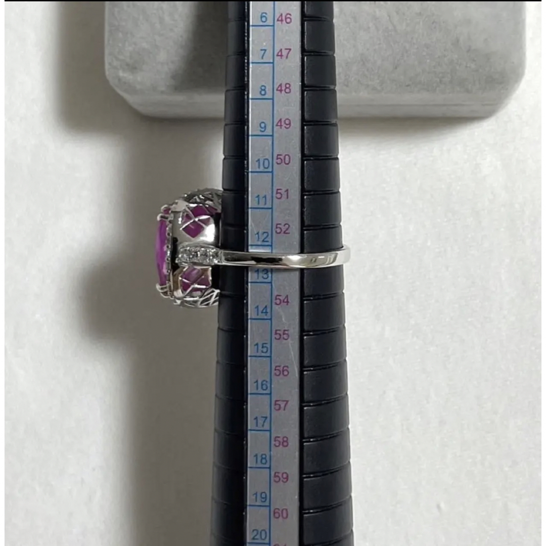 美品　ピンクジルコニア　レディースリング　指輪　12.5号　大粒　シルバー925 レディースのアクセサリー(リング(指輪))の商品写真