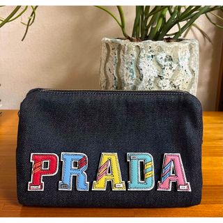 プラダ(PRADA)の【新品未使用】PRADA プラダ　デニムポーチ(ポーチ)