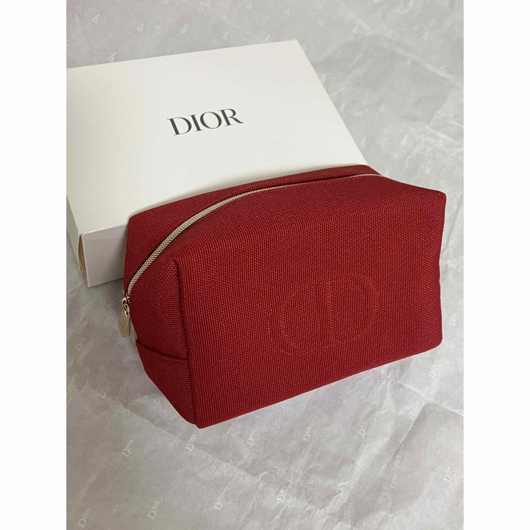 Christian Dior - 最新 ディオール DIOR ノベルティ ポーチ レッド Christian Dior - 最新 ディオール DIOR ノベルティ ポーチ レッド