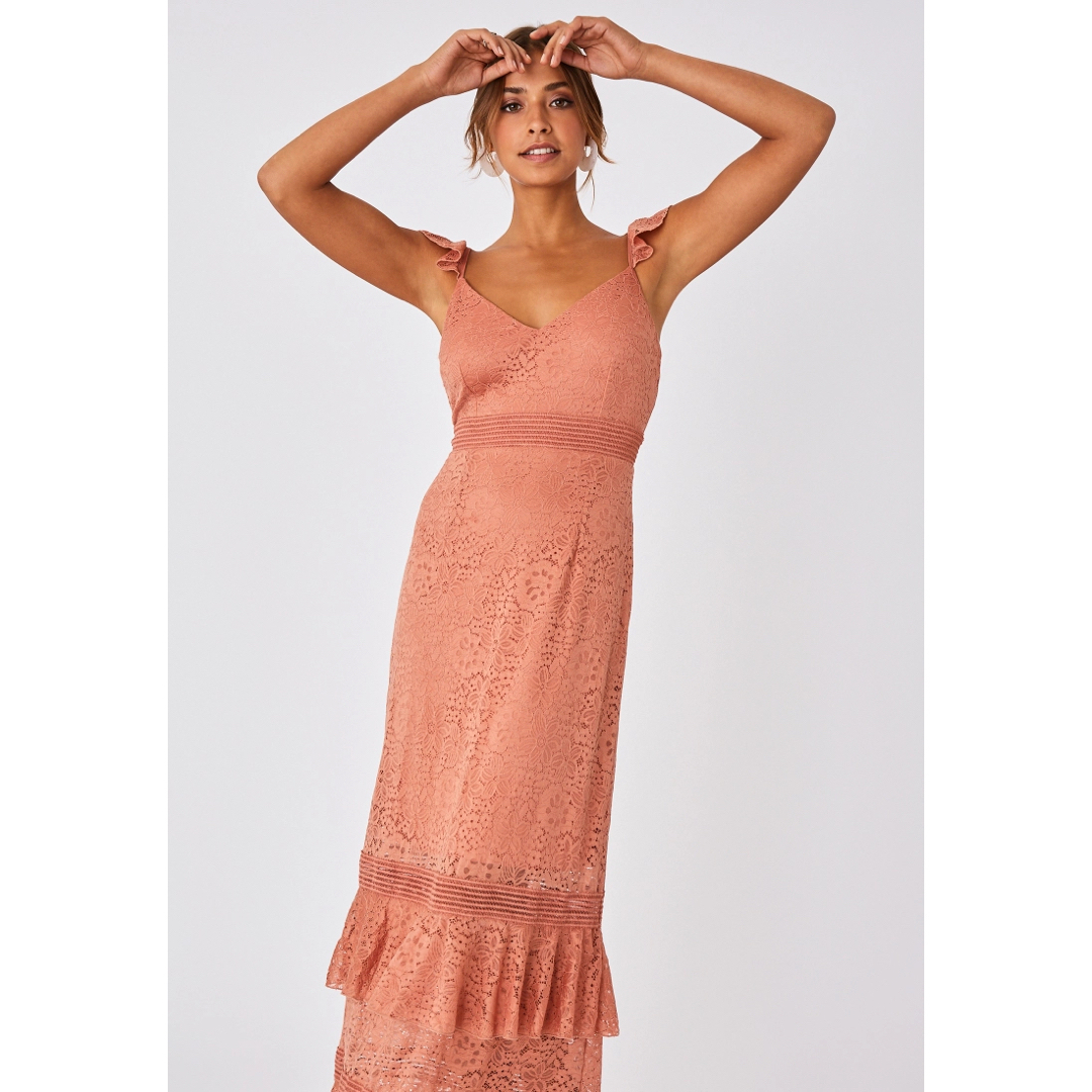 asos - 新品未使用⭐︎Little Mistress レースタイトロングドレス Sの