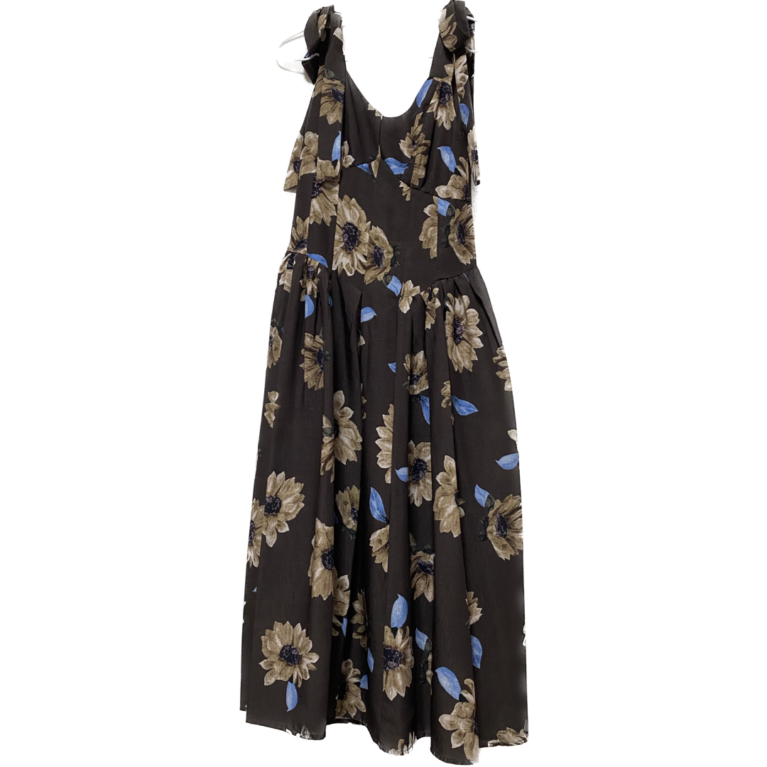 Her lip to(ハーリップトゥ)のHerlipto Sunflower-Printed Midi Dress M レディースのワンピース(ロングワンピース/マキシワンピース)の商品写真