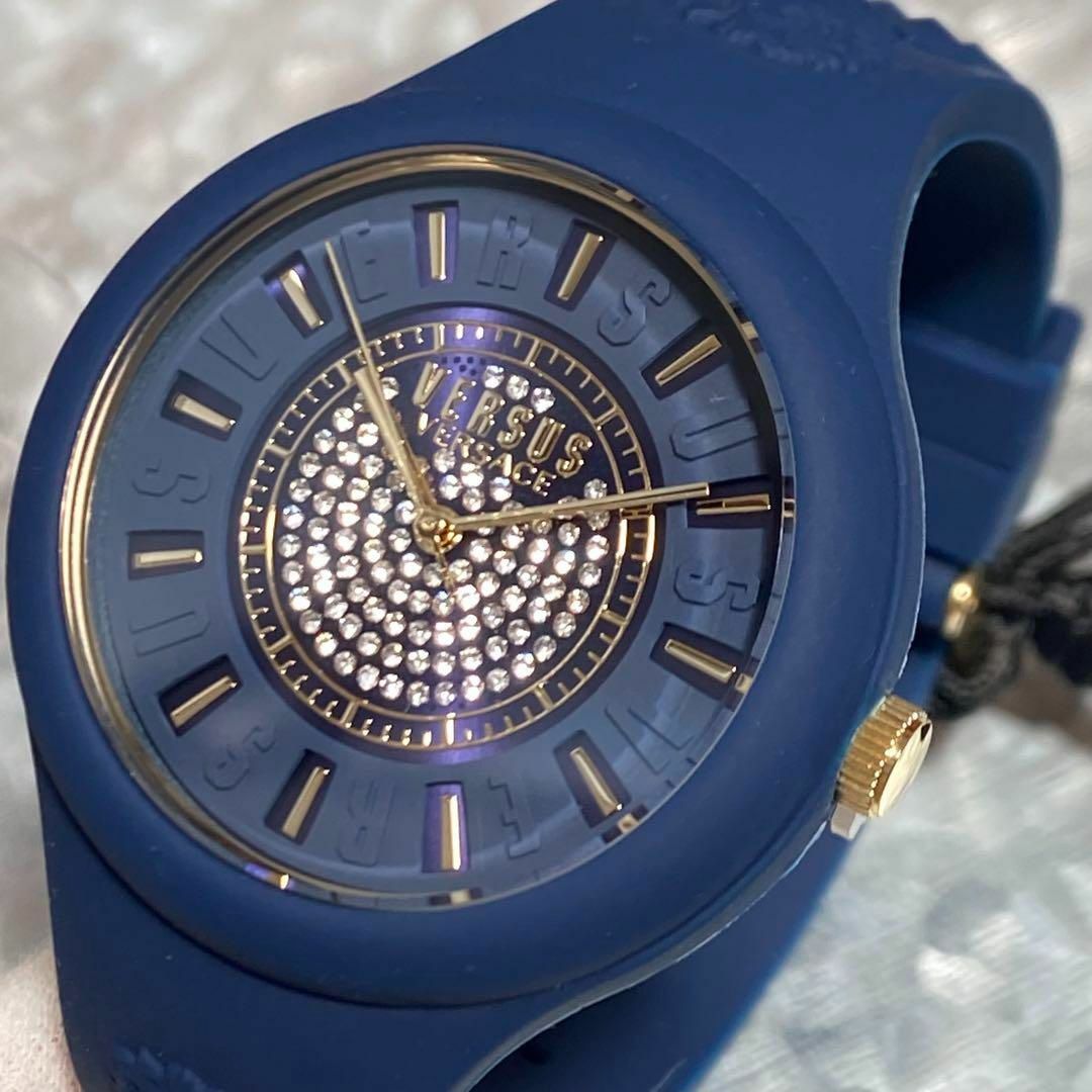 キラキラ!ヴェルサス ヴェルサーチ 腕時計 シリコン ネイビー 新品ユニセックス