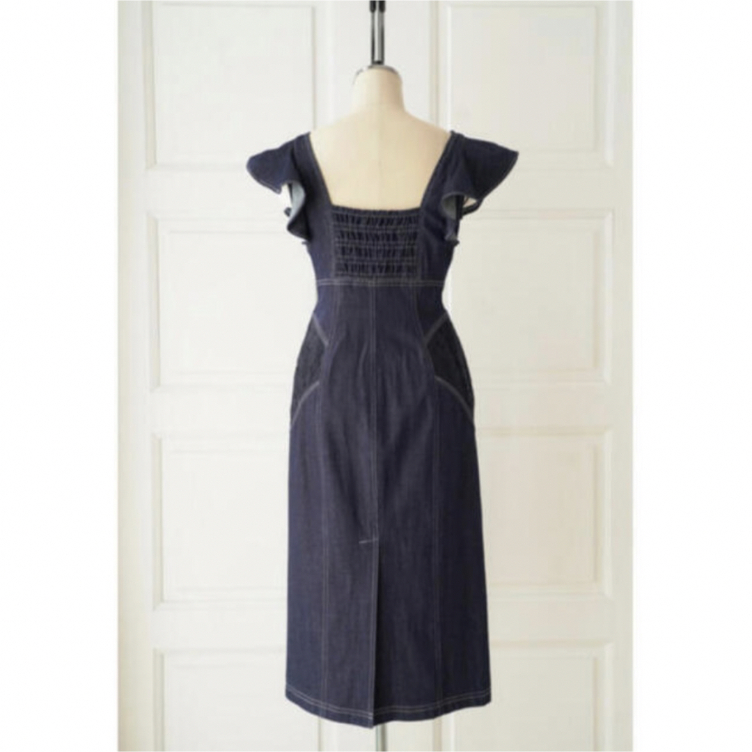 Her lip to☆Ruffled Shoulder Denim Dress