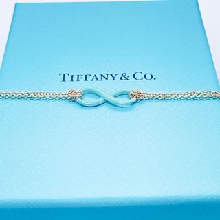 ティファニー(Tiffany & Co.)のティファニー インフィニティ ダブル チェーン ネックレス エナメル　ブルー(ネックレス)