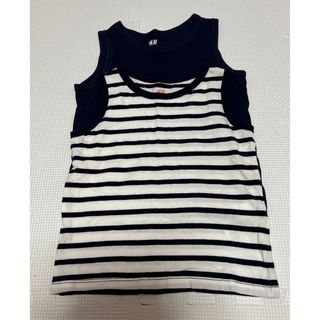 H&M - キッズ　肌着　２枚セット　ネイビー、ボーダー