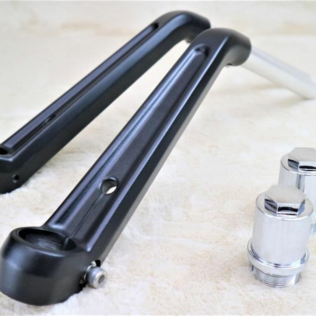 1200ハンドル 黒 + 車種専用 延長 変換キット メッキ 1200ハンドル 黒 + 車種専用 延長 変換キット メッキ
