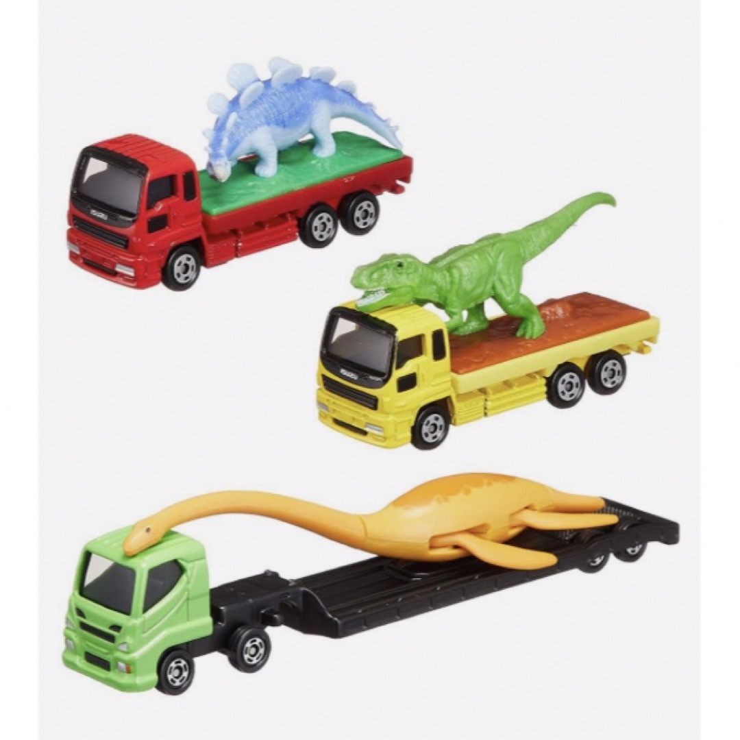 新品未開封 3台 廃盤 トミカ ギフトセット はこんであそぼう！恐竜運搬車セット エンタメ/ホビーのおもちゃ/ぬいぐるみ(ミニカー)の商品写真