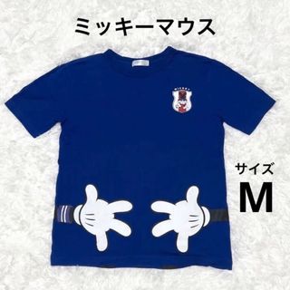 ディズニー(Disney)のミッキーマウス Tシャツ 青色 M ミッキー サッカー(Tシャツ/カットソー(半袖/袖なし))