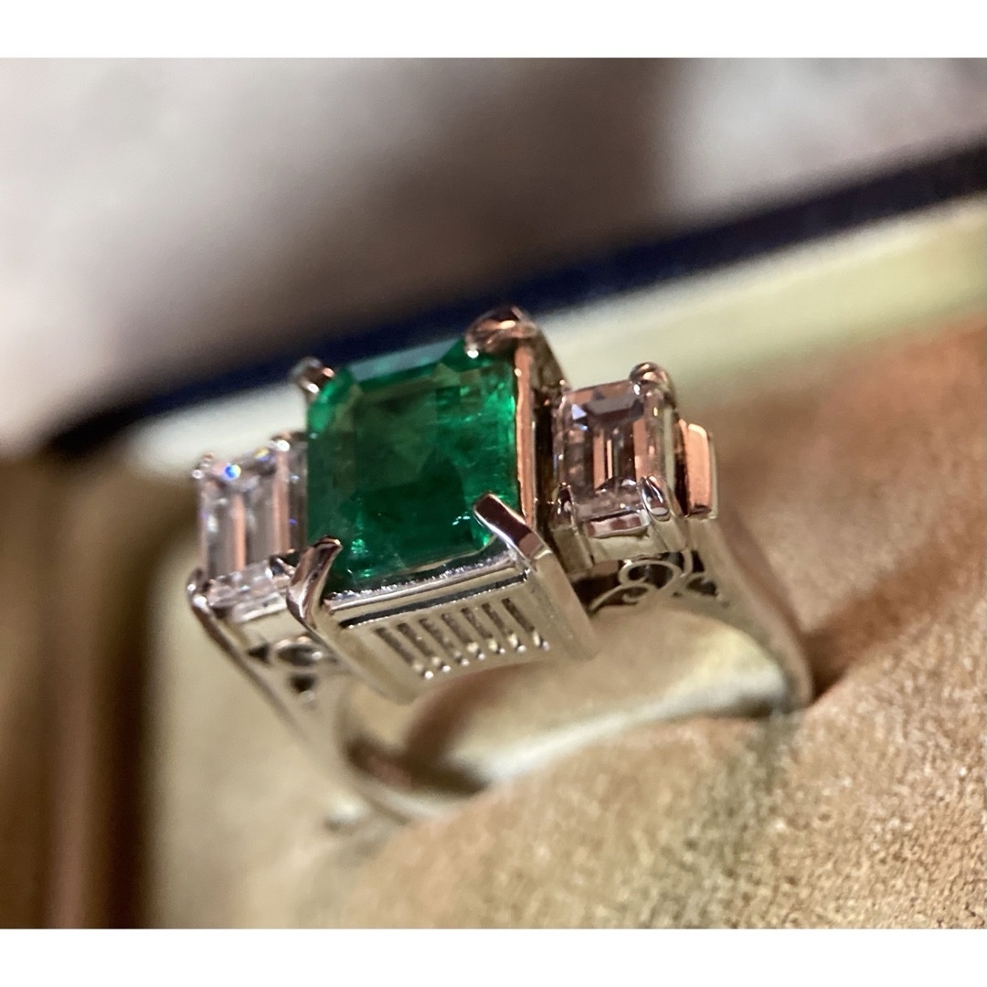 pm 和製アンティーク　エメラルド  2.002ct D1.09ct リング レディースのアクセサリー(リング(指輪))の商品写真