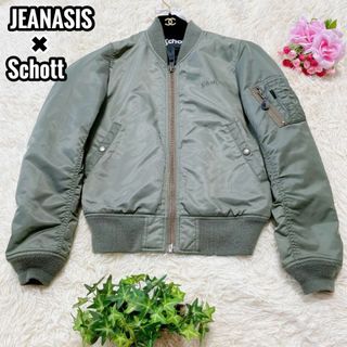 ショット(schott)のJEANASIS×Schott コラボ MA-1 ブルゾン 刺繍あり カーキ(ブルゾン)