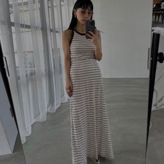 アメリヴィンテージ(Ameri VINTAGE)のAMERI×MILLER SET UP DRESS ブラウンM(セット/コーデ)