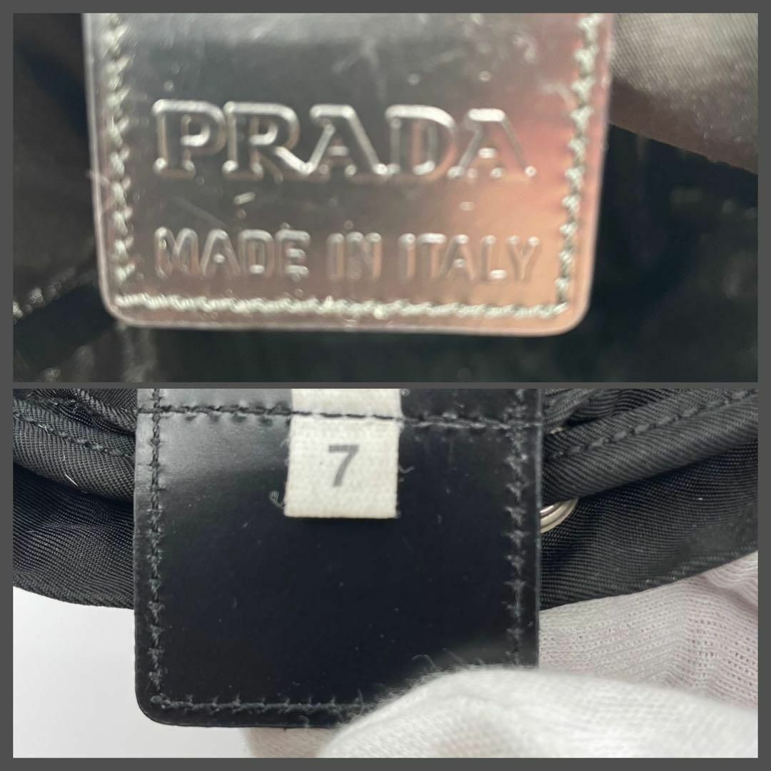 PRADA(プラダ)の【美品】プラダ　巾着ミニポーチバッグ　ナイロン　三角ロゴ レディースのファッション小物(ポーチ)の商品写真