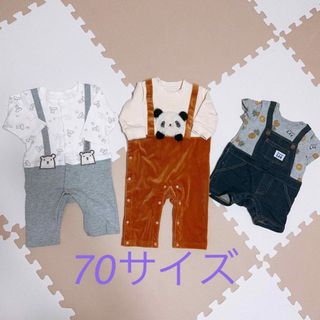 リー(Lee)の新生児70サイズ　ロンパース　男女兼用　ブランド子供服　まとめ売り　男の子(カバーオール)