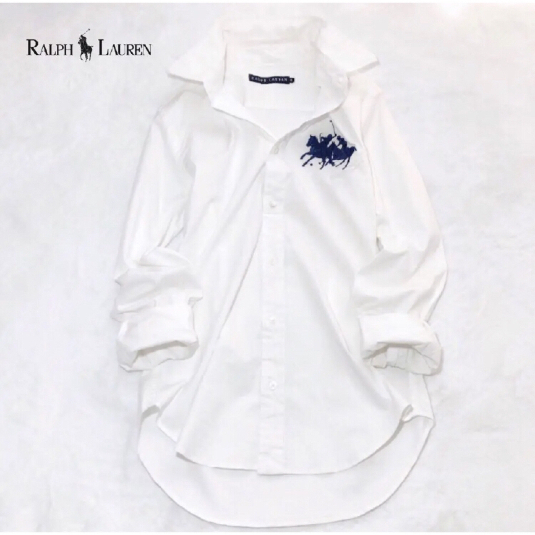 数量限定・即納特価!! 【極美品】ラルフローレン 7分袖シャツ ネイビー