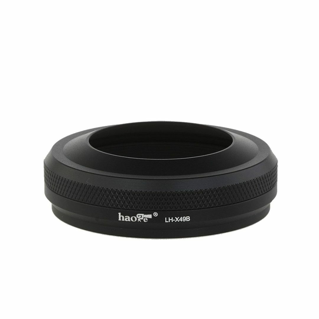 Haoge LH-X49B 2イン1 メタル 超薄型レンズフード、アダプタリング 2