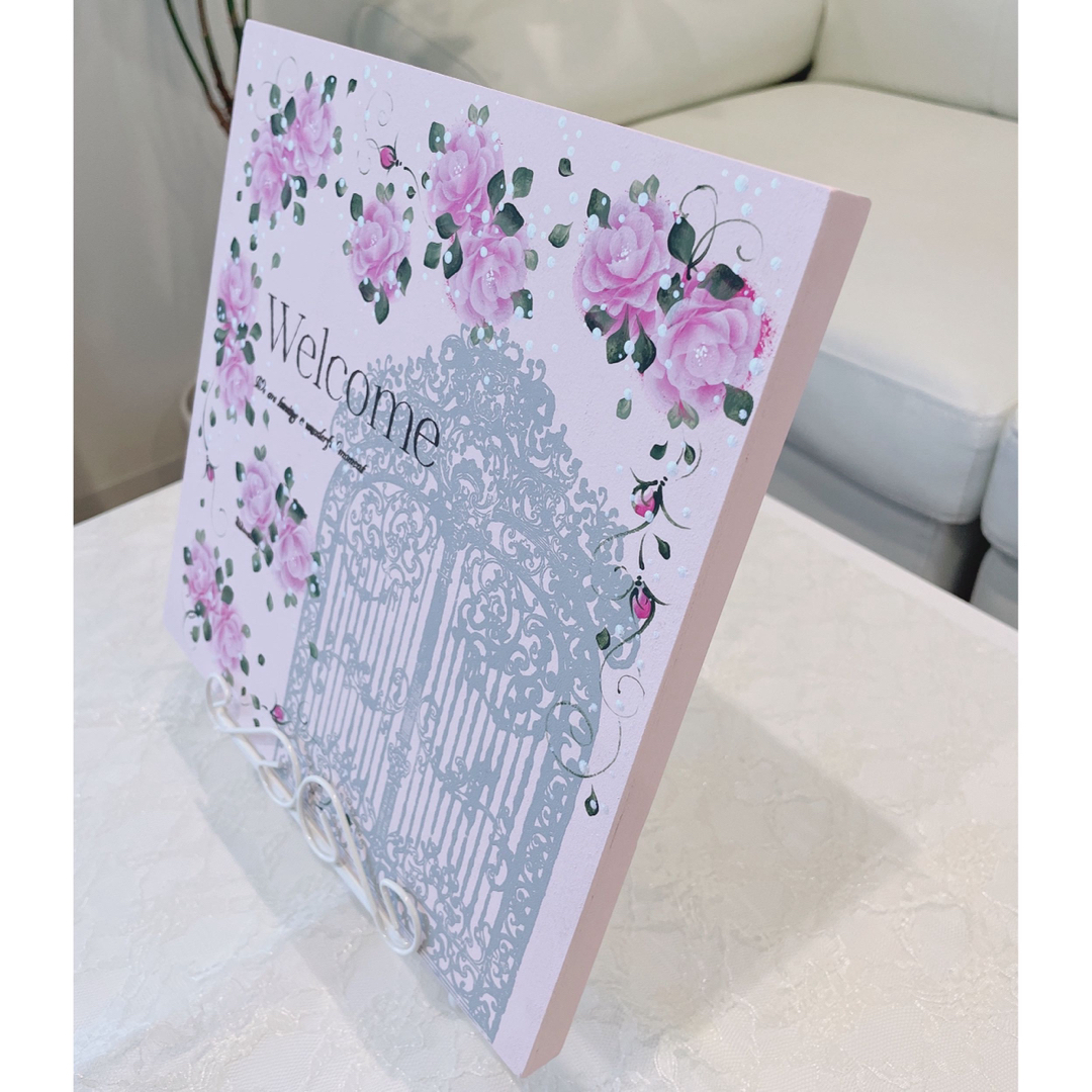 ウェルカムボード 薔薇 トールペイント作品木製(薔薇の ウェルカムボード 薔薇 トールペイント作品木製(薔薇の