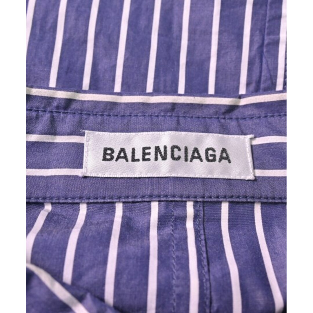 BALENCIAGA シャツワンピース 34(XS位) 紺x白(ストライプ) 【古着】【中古】