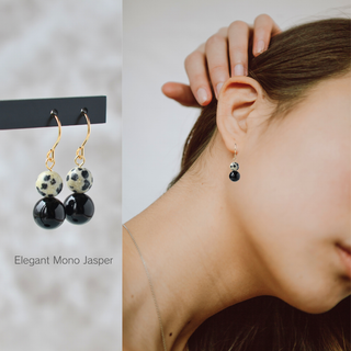 HP018　Elegant Mono Jasper　A(ピアス)