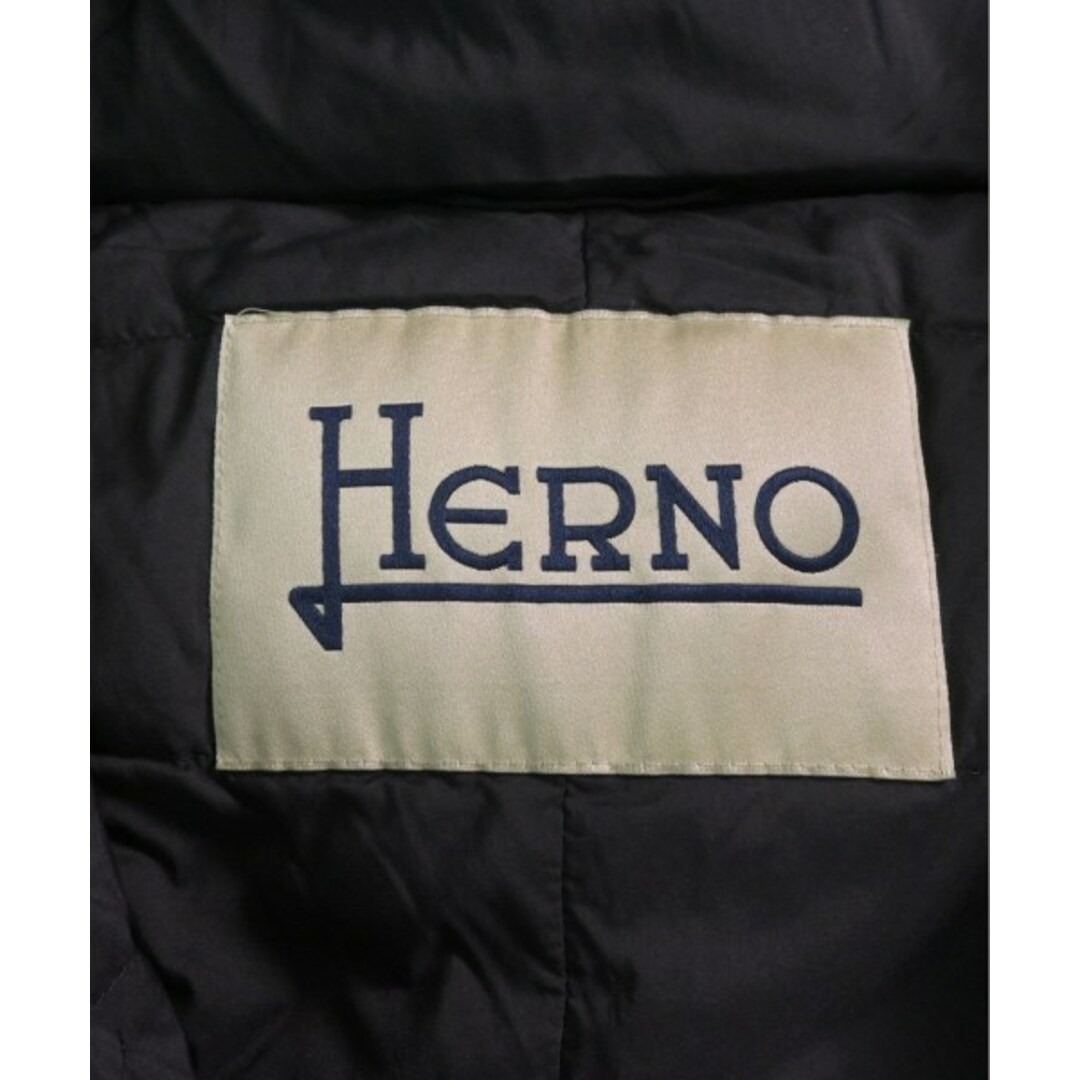 HERNO(ヘルノ)のHERNO ヘルノ ダウンコート 40(M位) 黒 【古着】【中古】 レディースのジャケット/アウター(ダウンコート)の商品写真