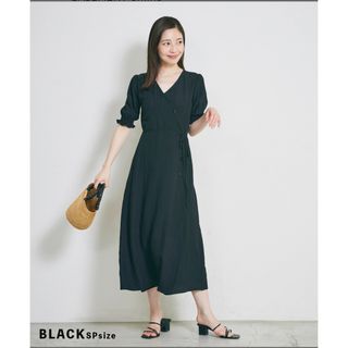 ベースメント(BASEMENT)の完売品　Basement カシュクールワンピース  黒(ロングワンピース/マキシワンピース)