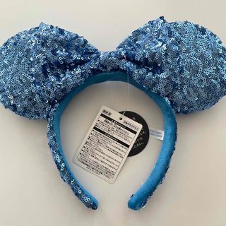 ディズニー(Disney)のディズニー カチューシャ スパンコール ブルー 青 新品未使用 タグ付き(カチューシャ)