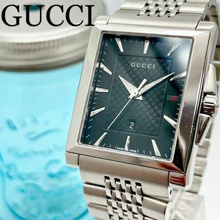 グッチ(Gucci)の614 GUCCI グッチ時計　メンズ腕時計　ブラック　シェリーライン　スクエア(腕時計(アナログ))