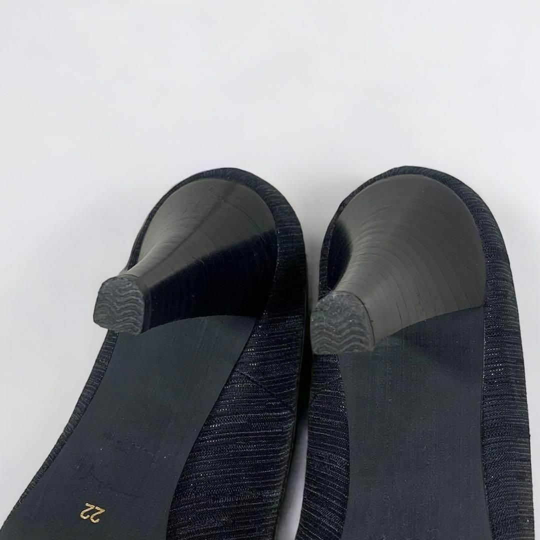 【極美品】23区 オープントゥ ハイヒール パンプス ブラック