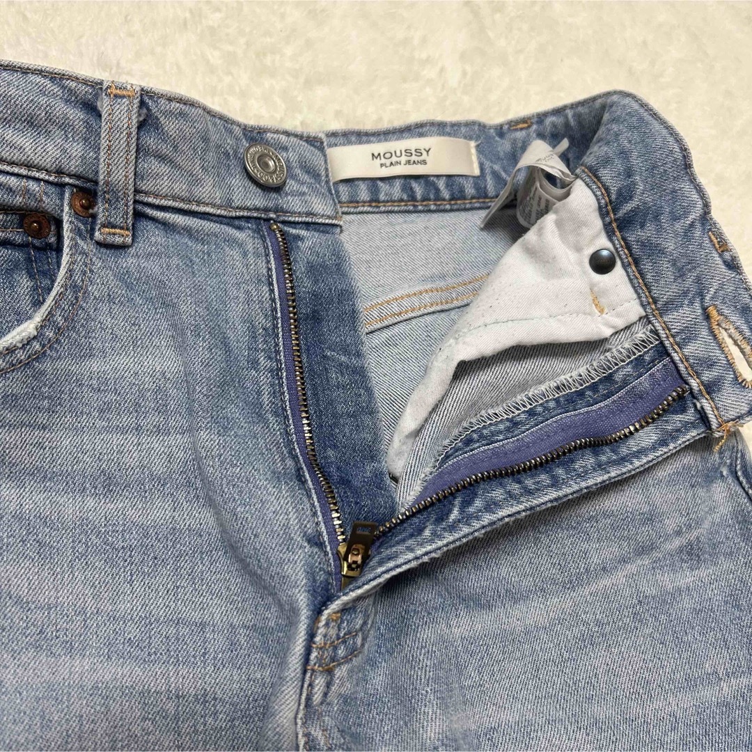 【美品】moussyPLAIN JEANS STRAIGHT 25 デニムパンツ 4