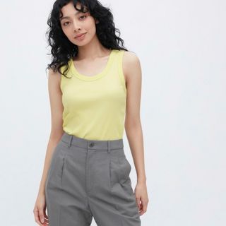 ユニクロ(UNIQLO)のUNIQLO リブタンクトップ　　新品(タンクトップ)