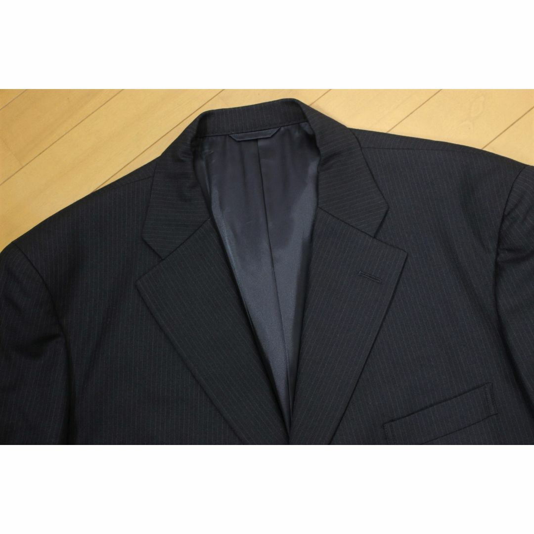 41【美品】ニューヨーカー スーツ A8 メンズ 3L ブラック黒 大きいサイズ-