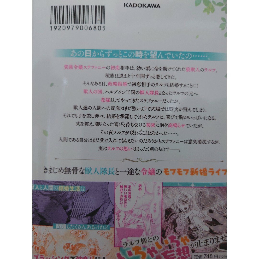 角川書店(カドカワショテン)の▷SALE このたび獣人隊長の花嫁になりまして！ 乙黒ゆう エンタメ/ホビーの漫画(女性漫画)の商品写真