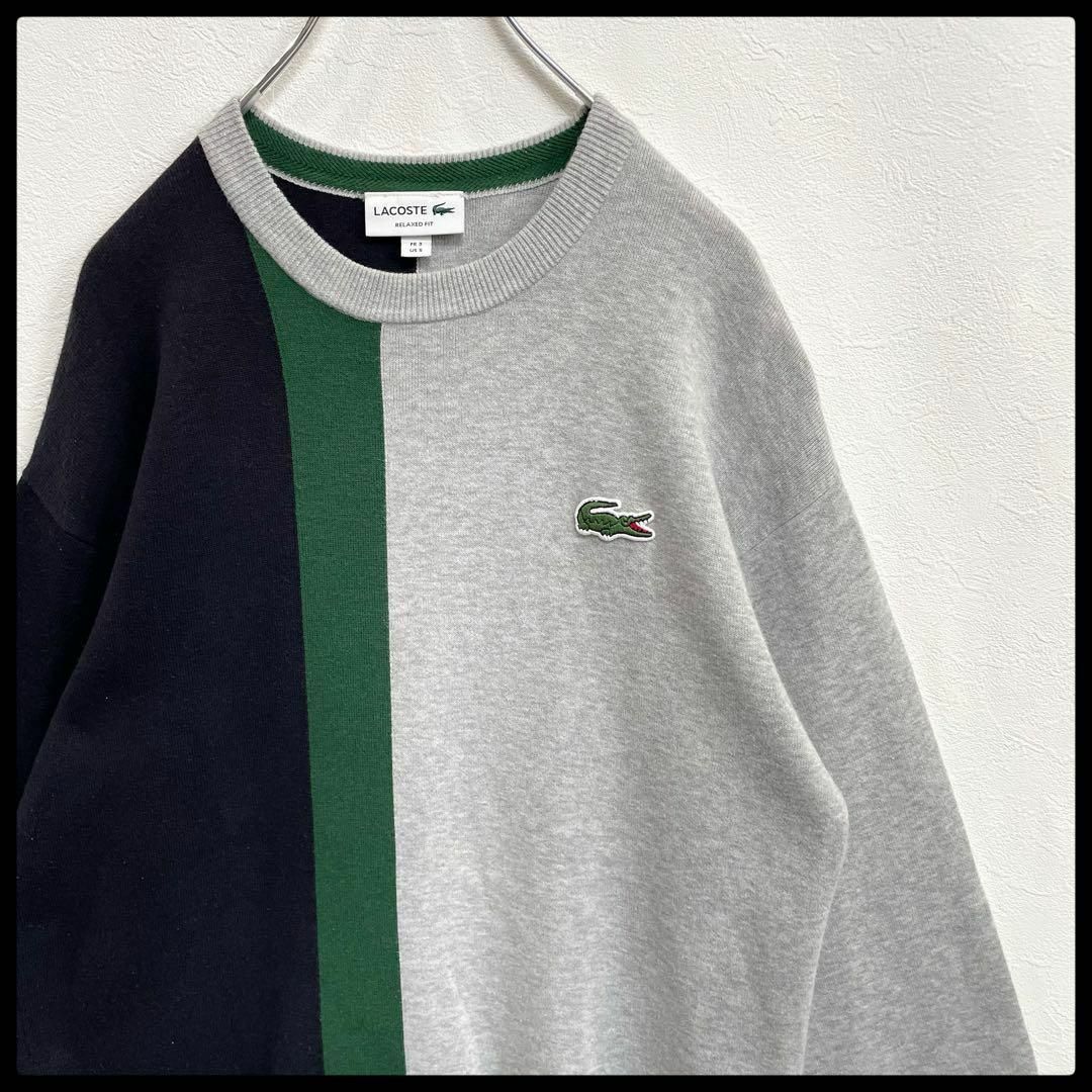 ラコステ　LACOSTE　アシンメトリー　ワニロゴ　長袖　スウェットトレーナー