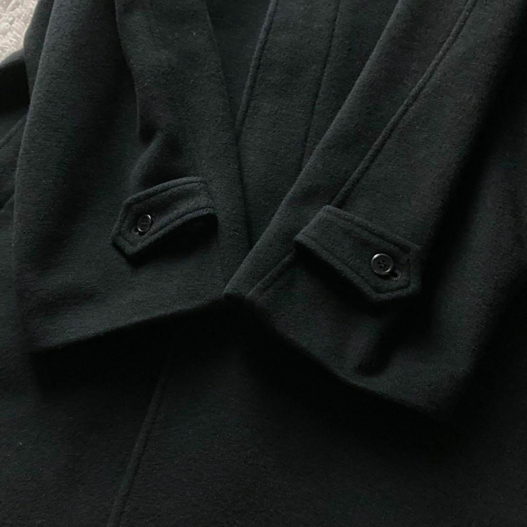 日本製　エドワーズ　カシミヤブレンド　ステンカラーコート　黒　Lサイズ