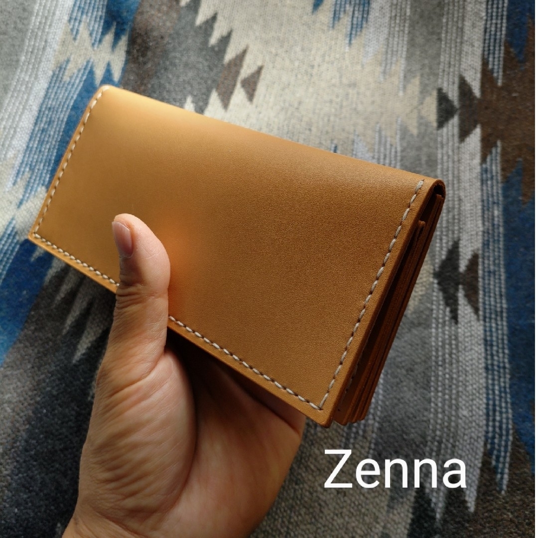 本革 牛革 ハンドメイド 長財布 ロングウォレット no.1043 1