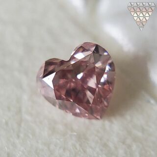 0.053 ct F.Int.Pink SI2 天然 ピンク ダイヤ ハート(リング(指輪))